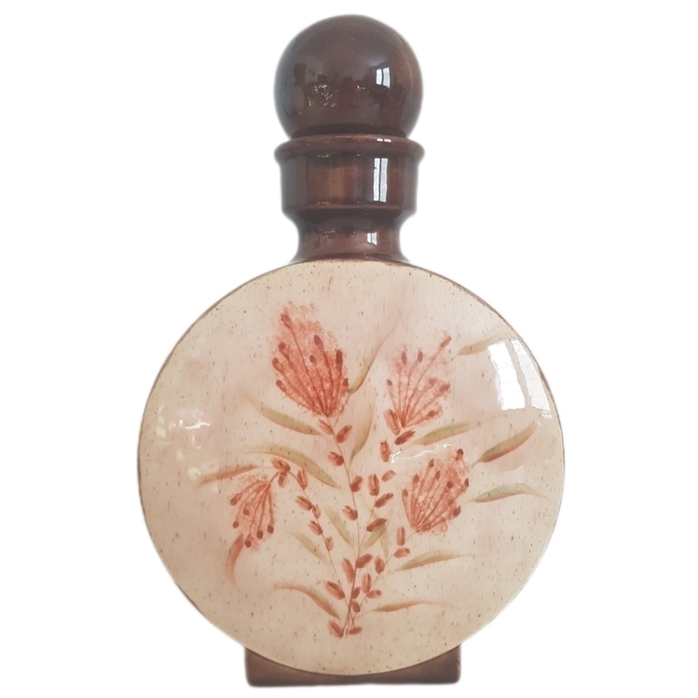 1986 Hand Painted Ceramic Wine Decanter